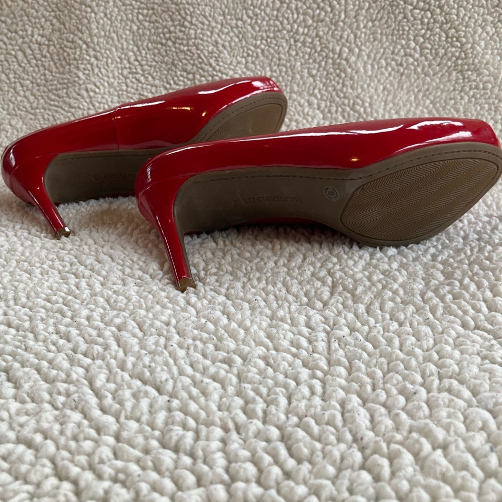 Liz Claiborne Red PeepToe High Heels. Size 6. - Picture 4 of 4
